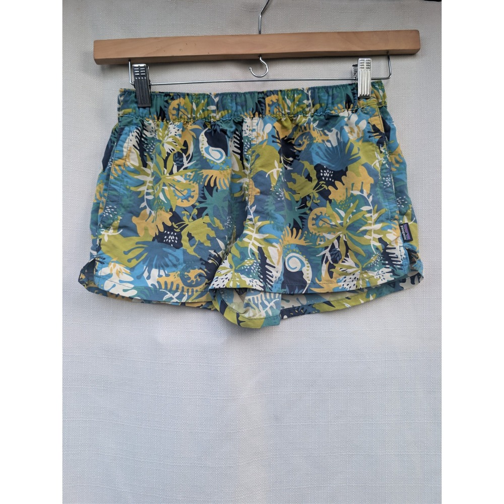 Patagonia Barely Baggies Womens S Floral Print Granola Girl Nylon Shorts